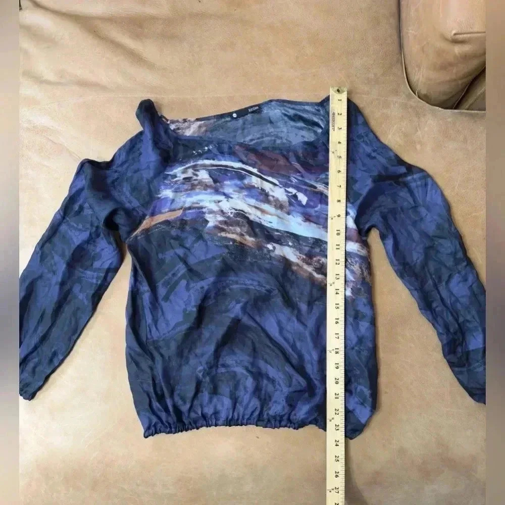 REVOLVE Krisa Marble Blue Blouse Women’s Size XS - Picture 3 of 5